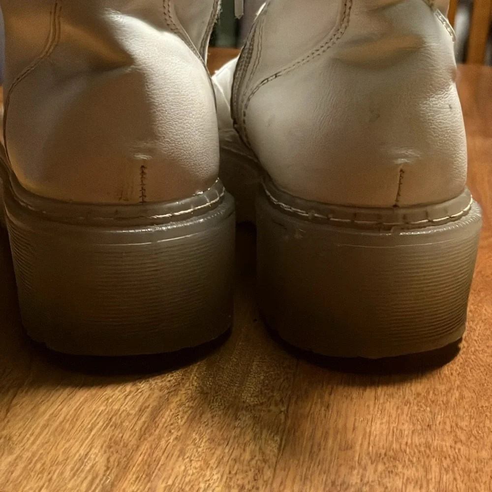 Jellypop moto combat white boot with zippers and jelly soles EU 37 / women’s 6.5 - Picture 8 of 13